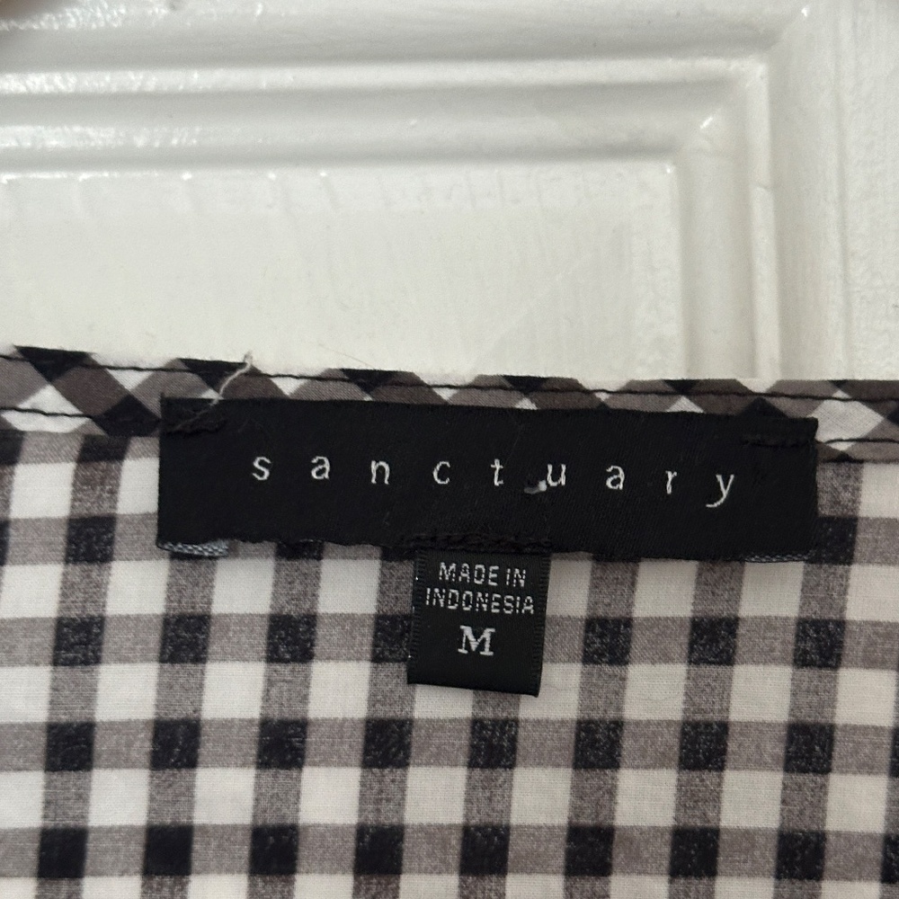 Sanctuary Delphine Artistic Sleeve Top Women's Size Medium Revolve Check - Picture 4 of 8